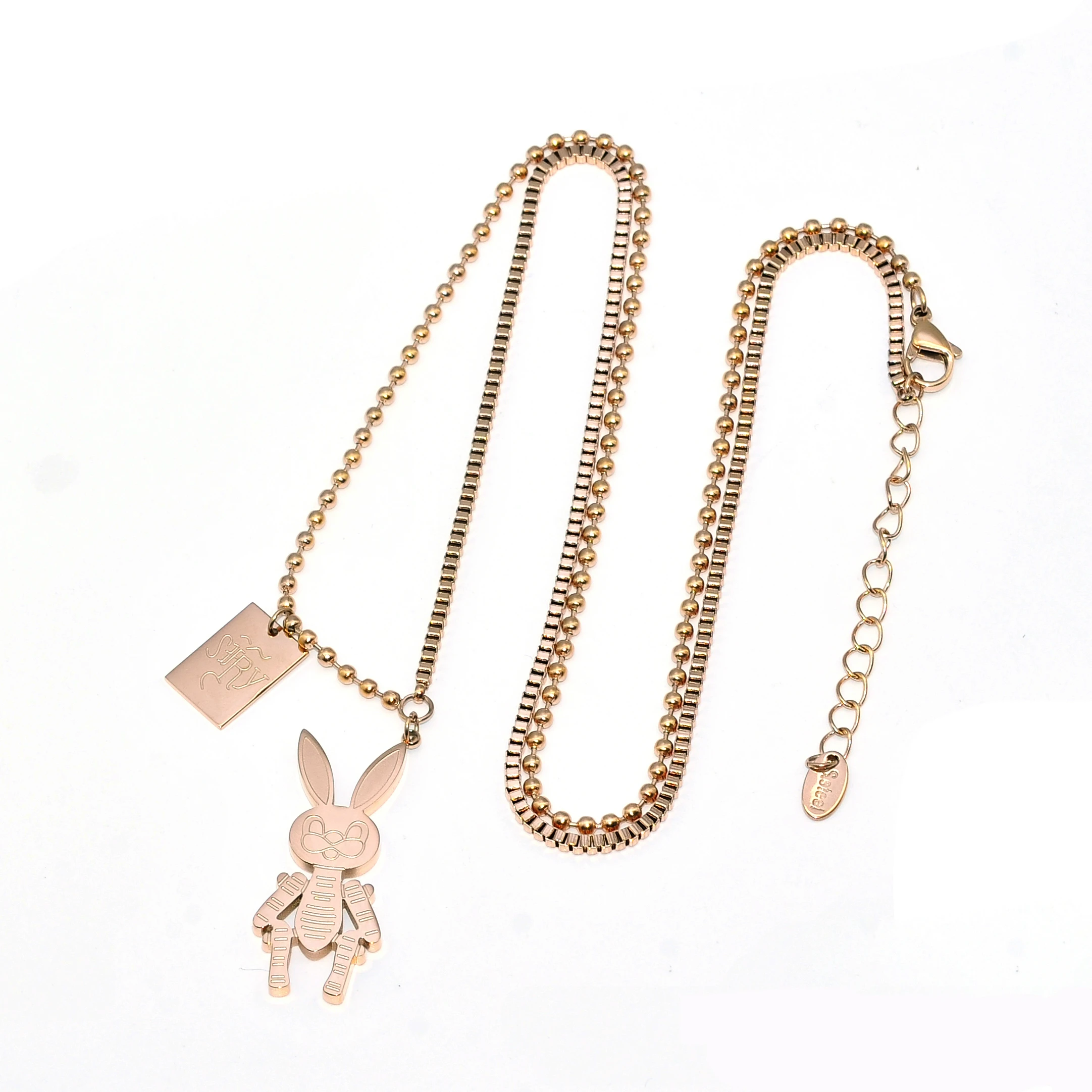Детские милые ожерелья на заказ, подвески в виде кролика, лошади, слона, ожерелье, ювелирные изделия, модные очаровательные цепи