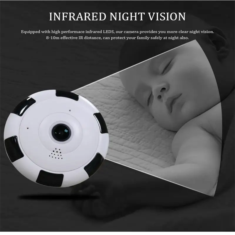 Fisheye Lens Motion Detection Camera Support Audio Home Security Wireless Ip Camera