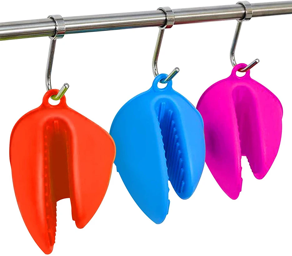 Professional Food Grade Heat Resistant Silicone Oven Mitts Premium Rubber Potholders Hook Design Insulated Glove