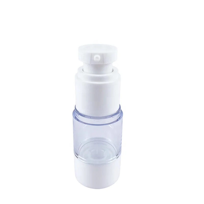Hot pump lotion dispenser cosmetic bottle Free label sticker design 15ml airless pump bottle