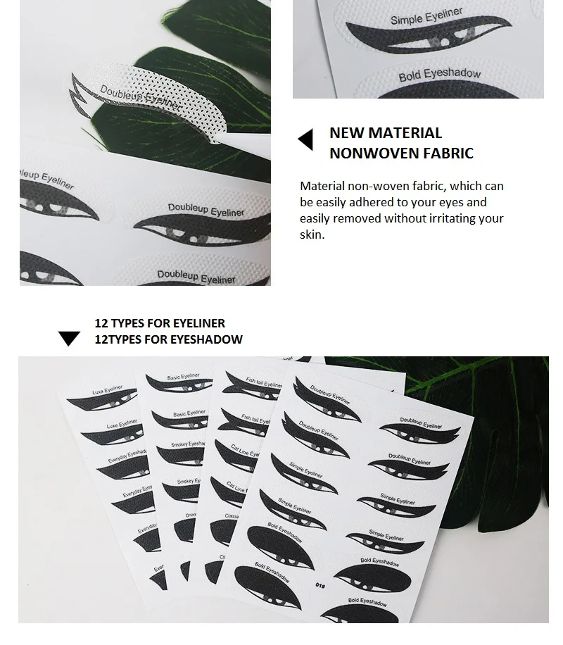 New Eyeliner Stickers Winged Eyeliner Tool Eyeliner Guide Tool Nonwoven Eyeshadow Stencils for Eyes