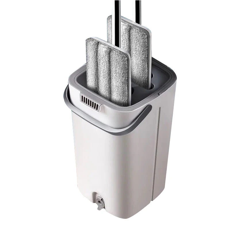 Topwill 2022 Wholesale Hand Free Microfiber Cleaning Floor Mops Easy Squeeze 360 Spin Magic Flat Floor Mop And Bucket Set