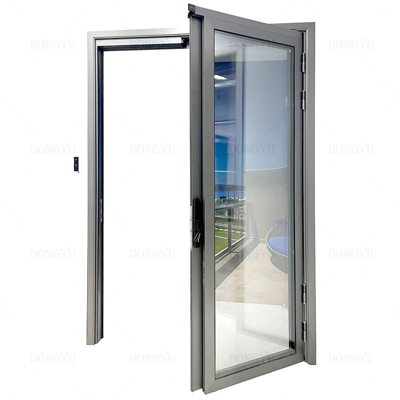 Newfangled Two Track Two Panel Aluminum PD/PT Door Double-leaf folding Swing Door modern outdoor exterior front Entry slide door