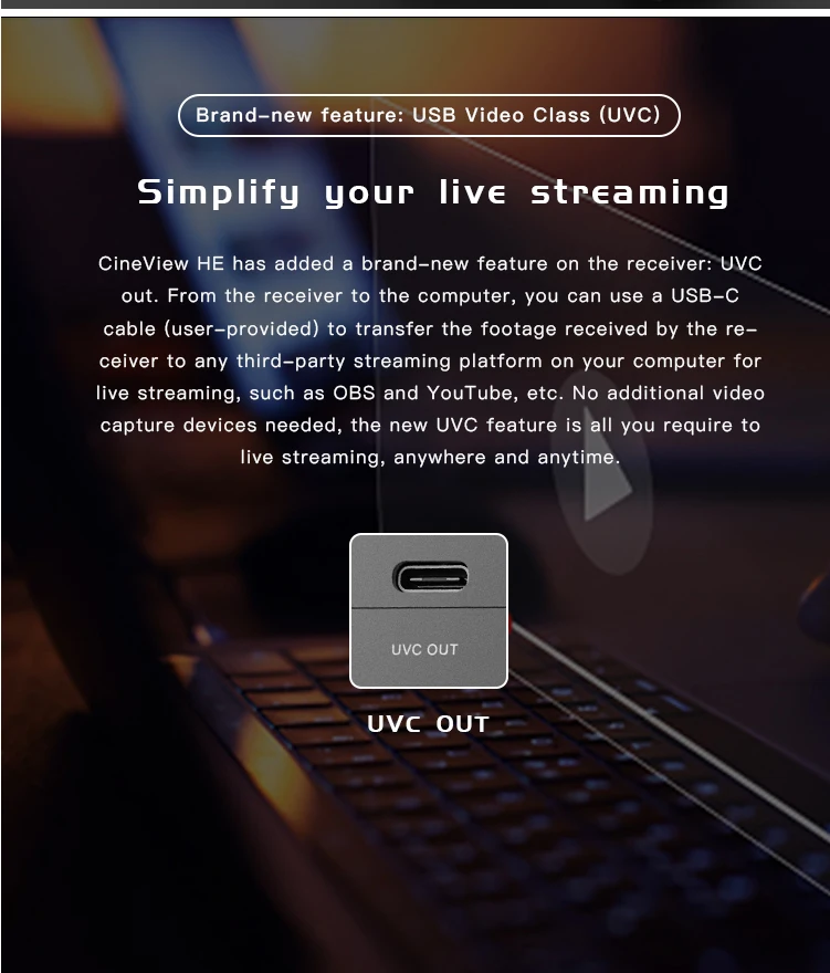 ACCSOON CineView HE 1080p 60fps 0.06s Latency portable Video Audio long range 1200ft Wireless Transmitter Receiver