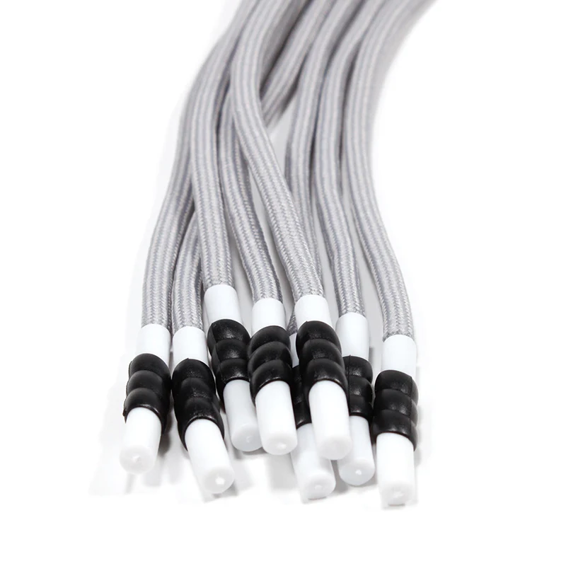 Custom logo polyester round printed draw string cord with plastic aglet