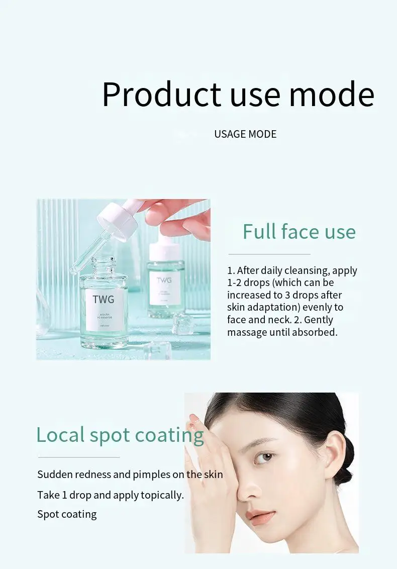 TWG  Vitamin C Serum for Face Women Beauty Brightening Whitening Vitamin C Serum Skin Care Arbutin Whitening Face Serum