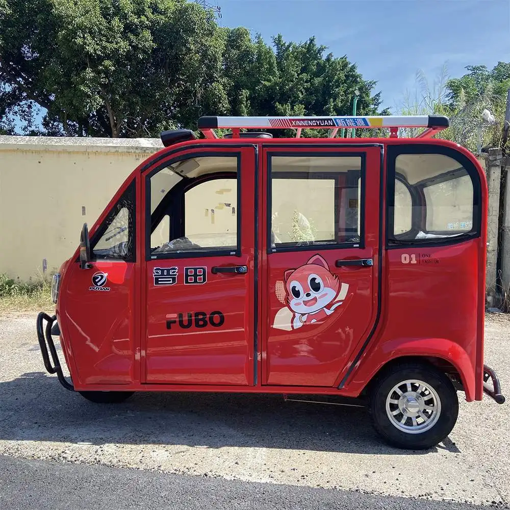 Morden Style Tuk Electric Enclosed 3 Wheel Motorcycle Triciclo LED LCD 60V