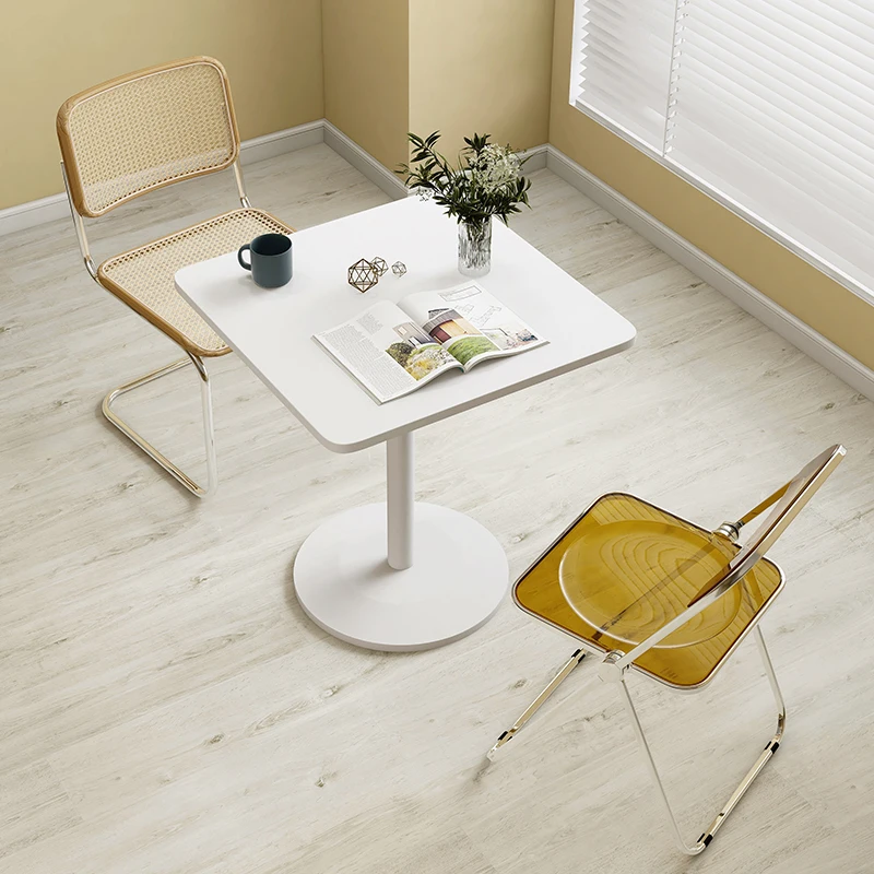 Hot Selling Custom Color Metal Milk Tea Shop Cafe Restaurant Square Small Table Commercial Table And Chair