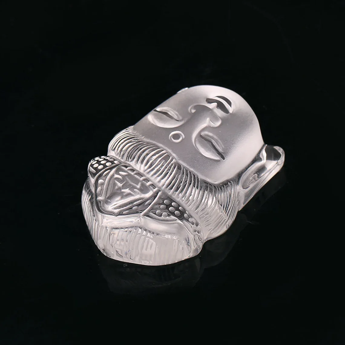 White Quartz Buddha Statue, Drilled Crystal Buddha Pendant for Necklace,Crystal Pendant,Gemstone Jewelry,Carved Pendant for  Men