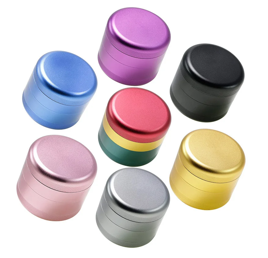 Yufan Hot Selling Multi Colors New Smoking Accessories Herb 63MM Aluminium Alloy 4 Part Tobacco Grinder
