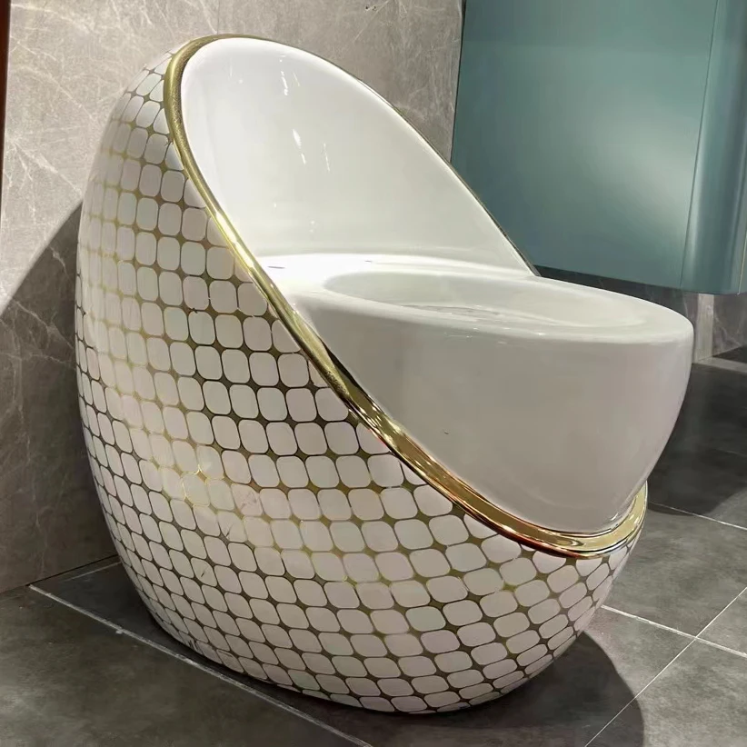 Space Capsule Egg Shape Floor Mounted Colorful Porcelain Sanitary Ware Water Closet Bathroom Ceramic Siphonic One Piece Toilet