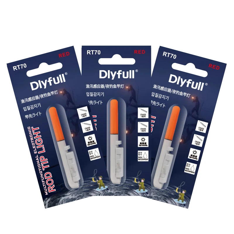 Dlyfull Bite Alarm RT70 red for Night Fishing  Tip Light Stick Fishing Takcle Fishing Rod Tip Light