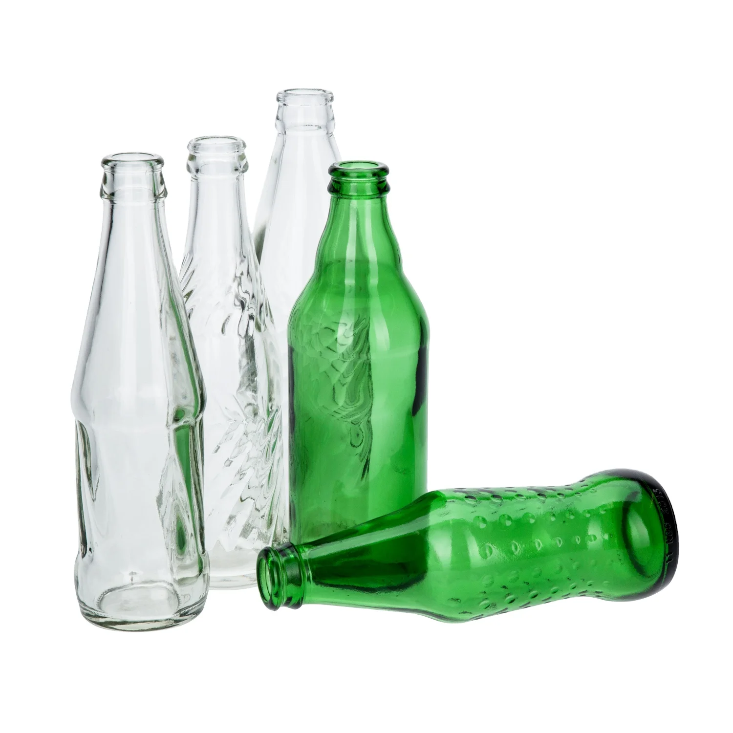 Оптовая продажа прозрачная зеленая стеклянная бутылка SodaGlass объемом 250 мл 330 350