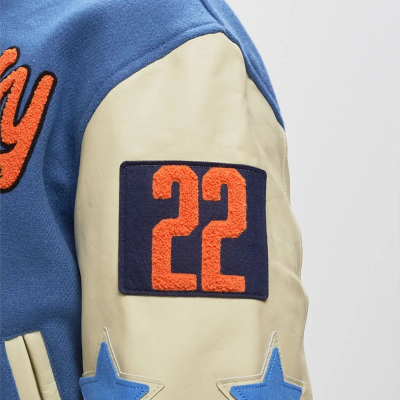 YUJIA LOW MOQ Custom Cotton Button Up Mens Sherpa Jackets For Winter Mens Plus Size Custom Baseball Varsity Jackets Men