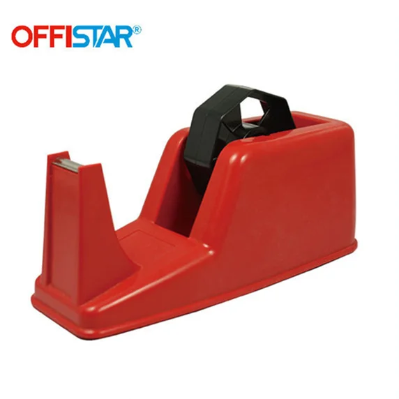 China manufacturer manual tape cutter blue red plastic tape dispenser for office