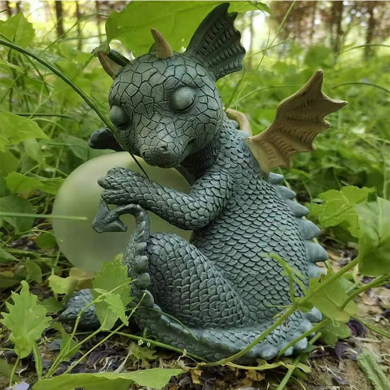 Уличная Статуэтка на солнечной батарее статуэтка Dargon с мячом для глаз светодиодные садовые фонари украшения внутреннего двора