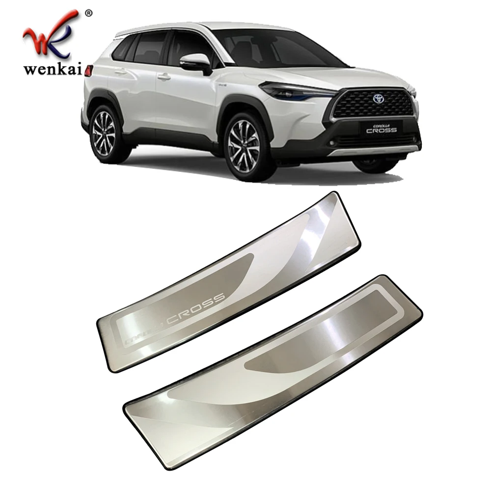 Inner Rear Bumper Protector Plate Cover Trim For Toyota Corolla Cross 2020 2021 Car Accessories 2PCS Stainless Steel