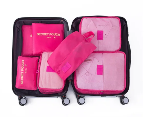 6 PCS Travel Storage Bag Set for Clothes Tidy Organizer Wardrobe Suitcase Pouch Travel Organizer Bag Case Shoes Packing Cube Bag