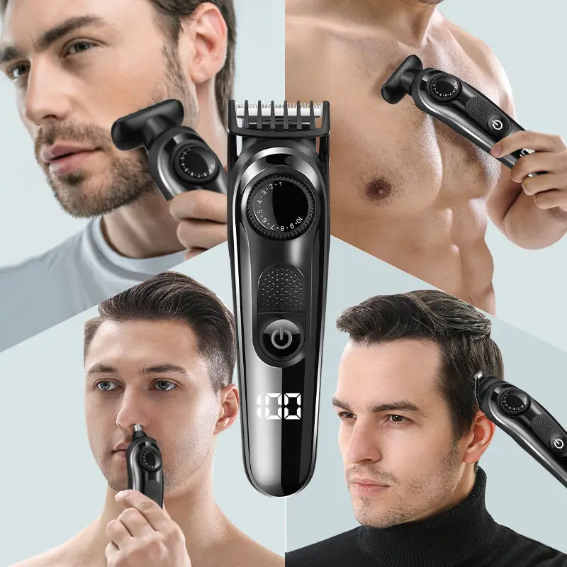 Lanumi SH-1832 5 in 1 Rechargeable cordless electric hair Shaver Nose Blade Cordless Electric Instant Fade Hair Clippers