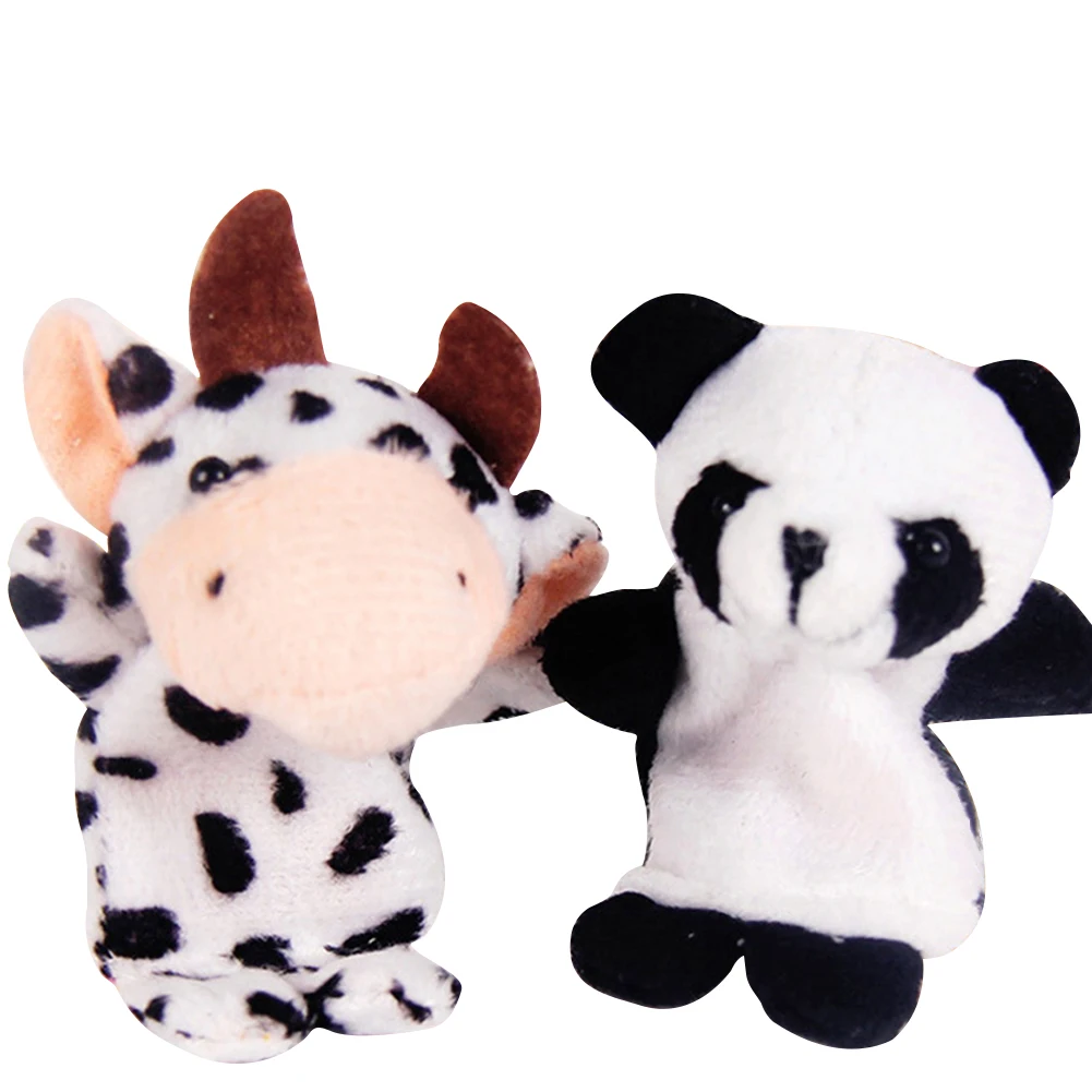 Cartoon animal finger puppets children plush toys role-playing storytelling ragdoll educational toys