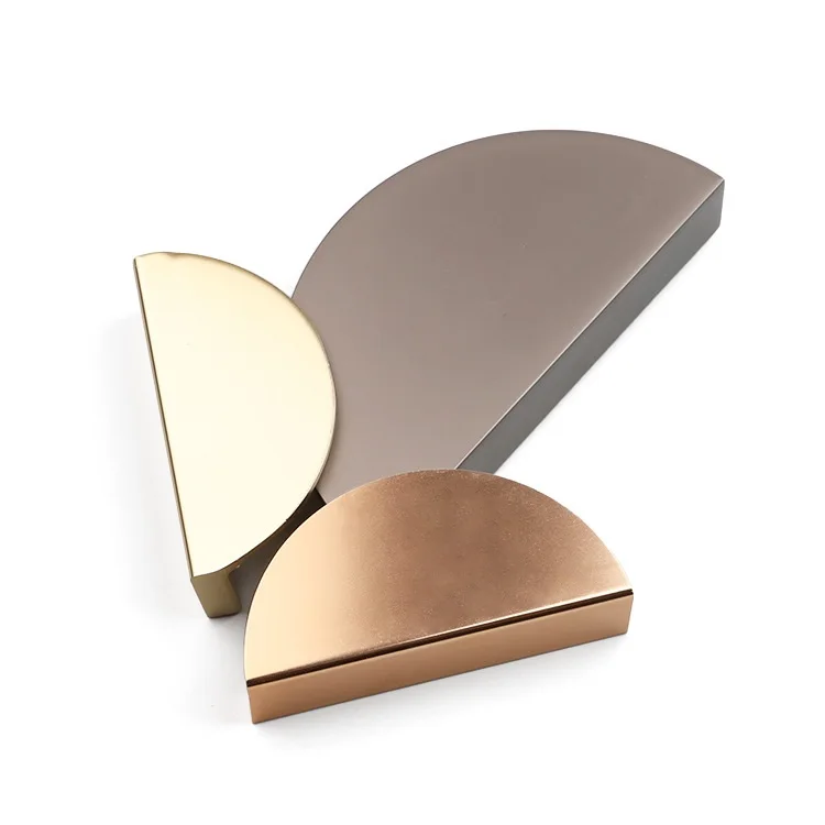 AKADA Aluminum Manufacturers Half Moon Gold Kitchen Drawer Cabinet Pull Bedroom Furniture Handles