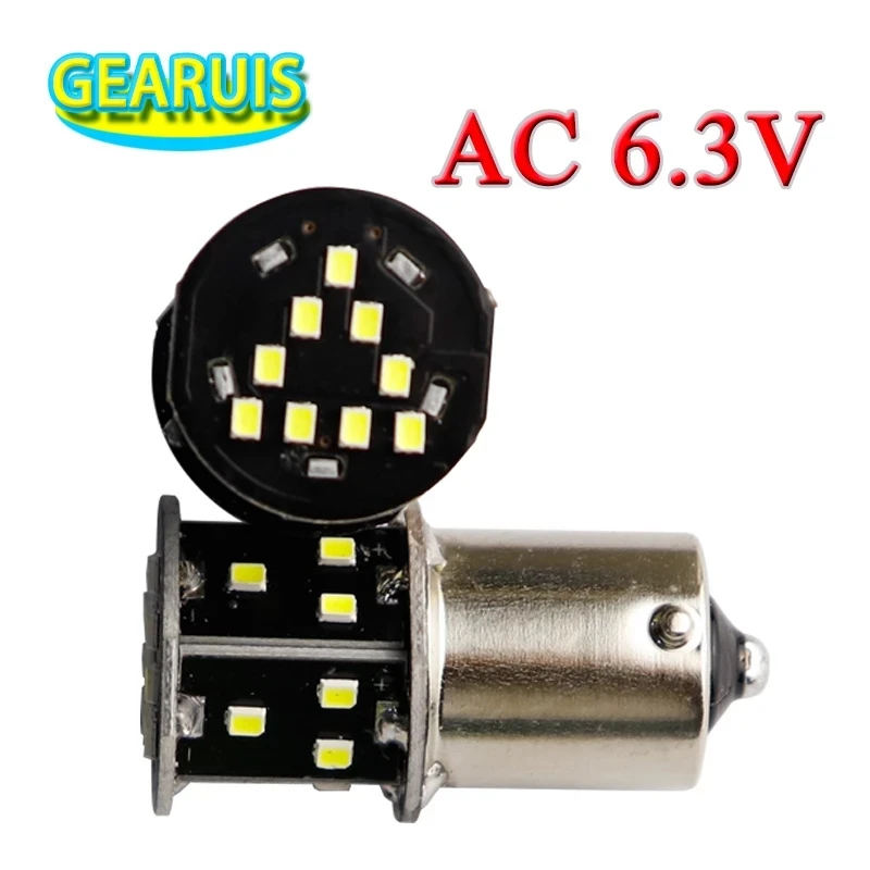 AC 6.3V 1156 BA15S p21w 24 smd 2016 LED Non polar 6V 150MA 1.8W Motor Indicator light Bulb Motorcycle LED White Red