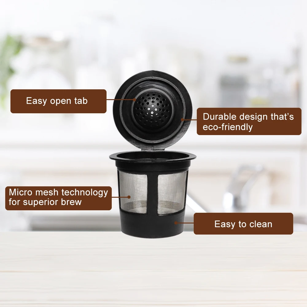 Coffee filter and dripper reusable k-cup tea and coffee cup set