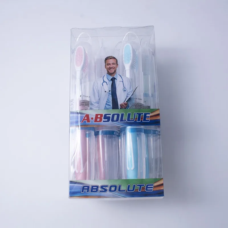 packaged adult male and female soft bristled head soft cleaning toothbrush