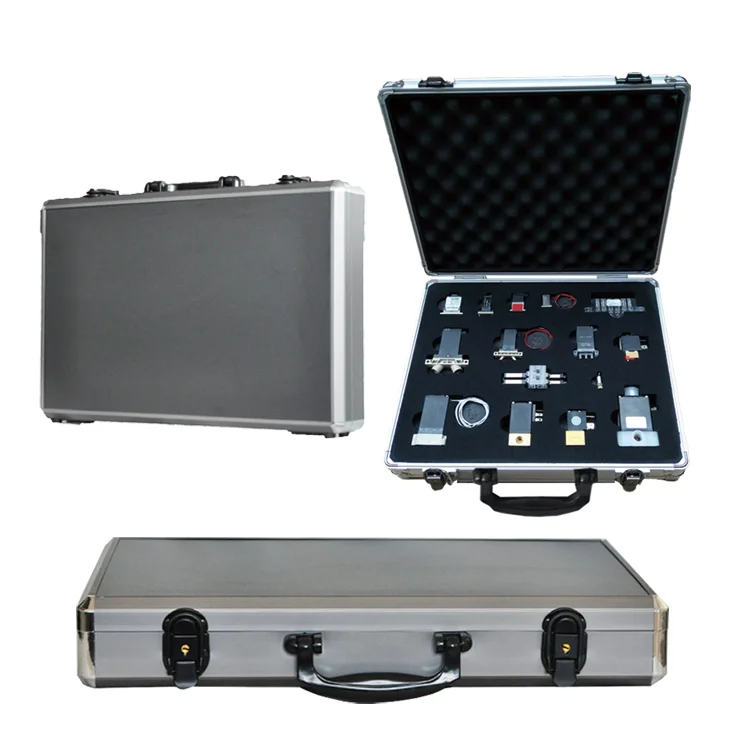 Портативный алюминиевый серебристый деловой портфель, атташе, ящик для инструментов, металлический портфель на заказ