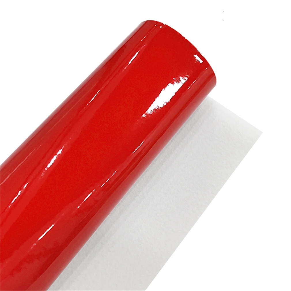 12*54 inch Glossy Mirrored Faux Leather Solid Color Vinyl Fabric Soft Synthetic PU Leather Roll