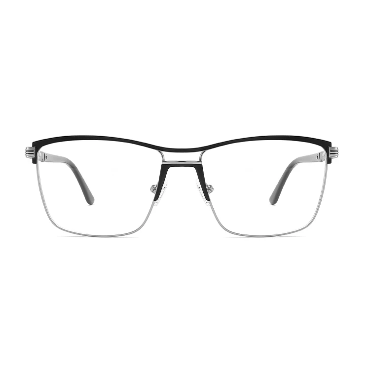 2102G007 2022 new classic optical eyewear large square metal eyeglass frame optic for men
