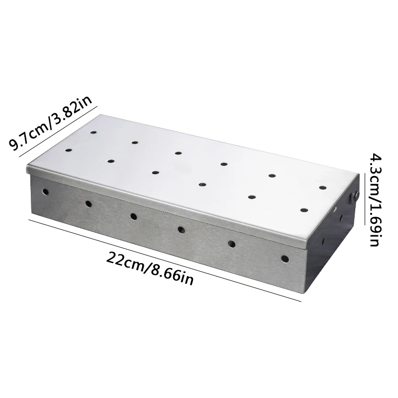 Professional BBQ Tools Stainless Steel Smoker Box for Gas Grill, BBQ Smoker Box for Charcoal Grill