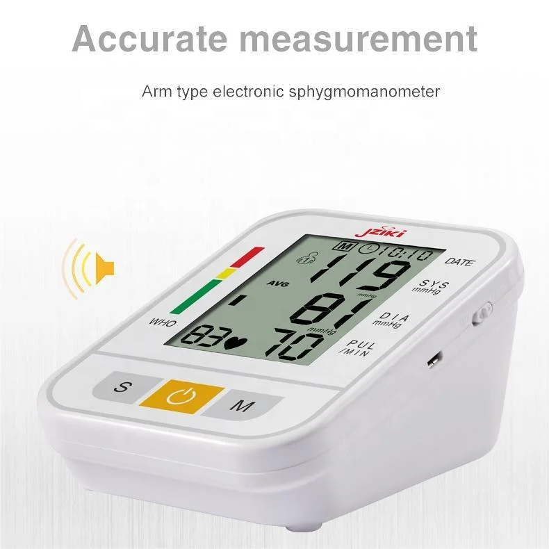Jziki Blood Pressure Monitor Digital Electronic Sphygmomanomet Automatic BP Machine Heart Rate Pulse Monitor Long Cuff