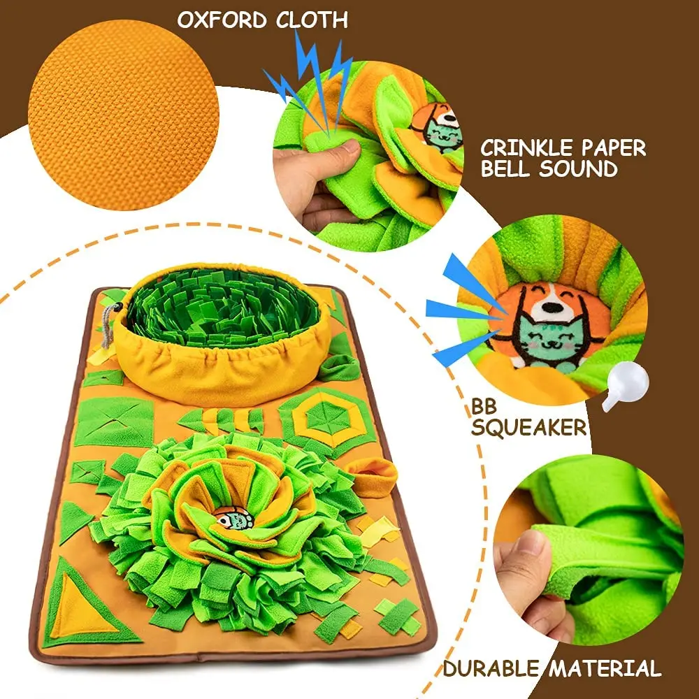 Portable Snuffle Mat For Dogs Interactive Feeding Pet Puzzle Training Mat Washable Pet Feeding Snuffle Mats