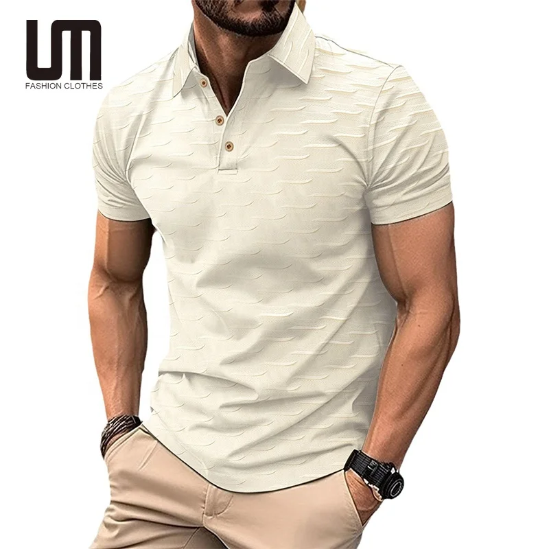 Liu Ming New Arrival 2025 Products Fashion Men Casual Short Sleeve Slim Tee Top Blouse Pullover Button Fitness T Shirts