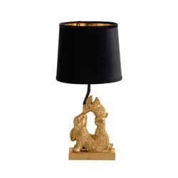 Custom Gold Resin Rabbit Bedroom Side Lamp Romantic Atmosphere Desk Lamp Animal Statue Table Lamp For Restaurant