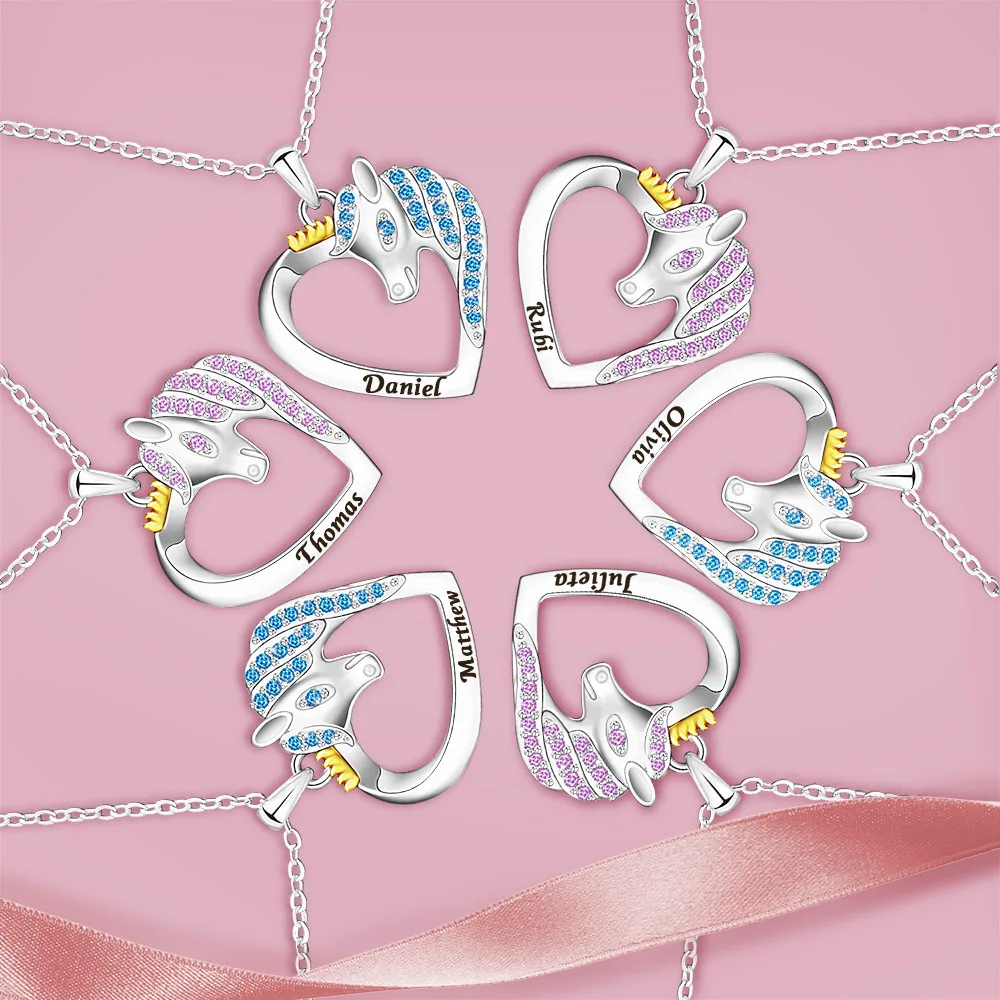  Wholesale new design 18k gold plated stainless colorful zircon horse heart shape pendant