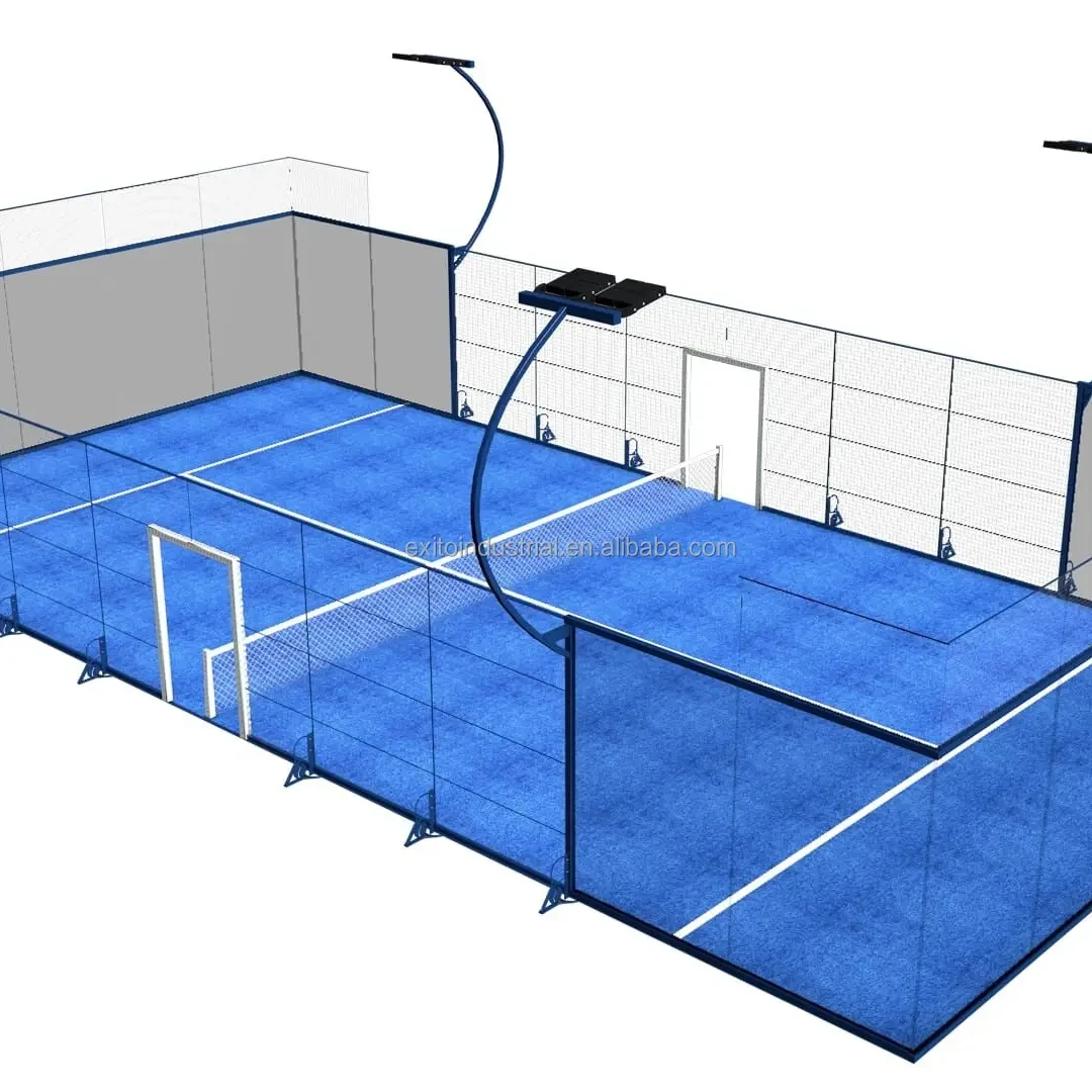 EXITO 100*100*3 mm Hot Dip Galvanized  China Manufacturing Factory Wholesale Panoramic Paddle Tennis Court Without Corner