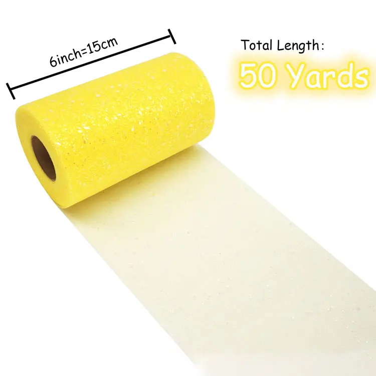 Glitter Tulle Fabric Rolls Sequin Sparkling Ribbon Spool Netting for Wedding