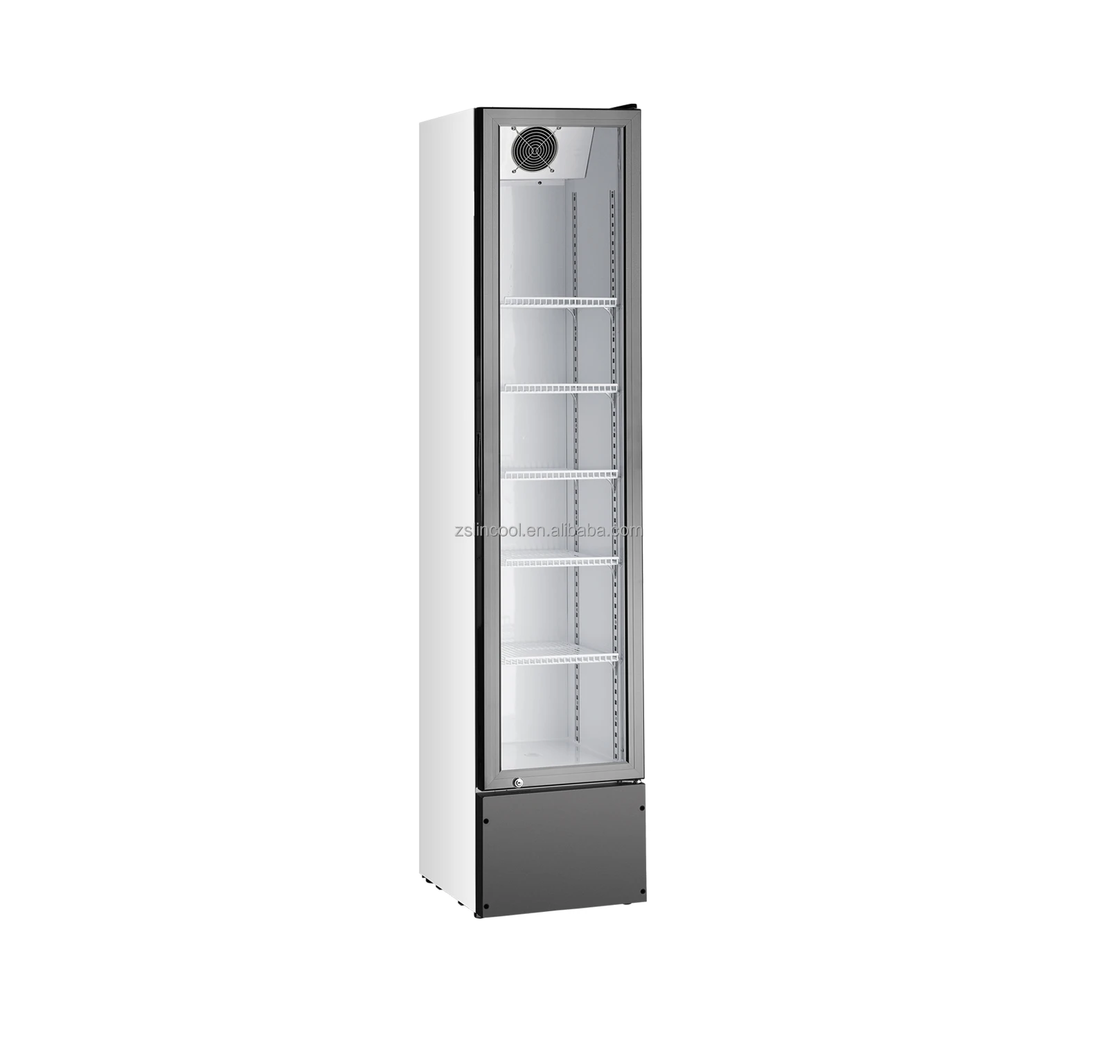 Slim Display Freezer Mini Ice Cream Display Vertical Glass Fridge Narrow Showcase Refrigerator