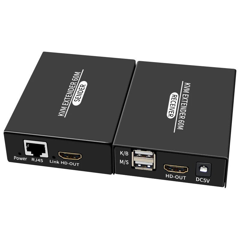 HD HDTV 60 кВм USB 1080p удлинитель с POE Power Over Cat6 Cat5e Ethernetcable для мыши и клавиатуры