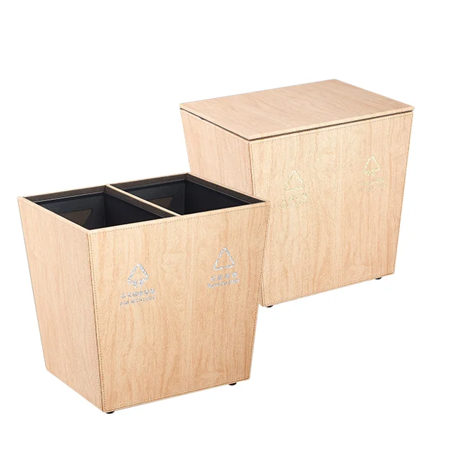 Лидер продаж бумажная корзина с 2 отделениями мусорная для кожаных отходов гостиниц номеров