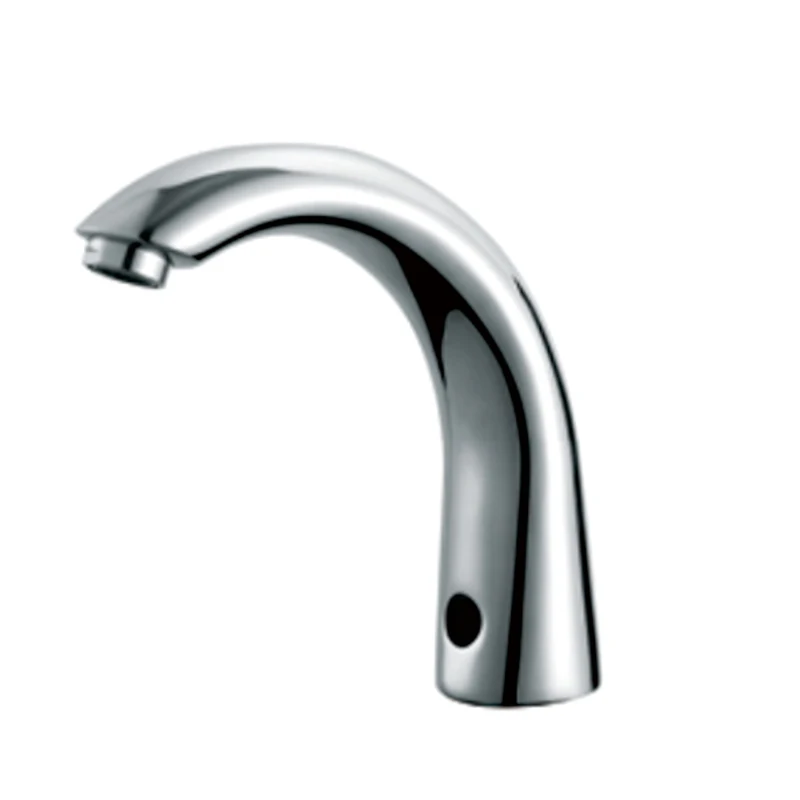 Автоматический индукционный смеситель для раковины, полированный хромированный смеситель с креплением на раковину, для холодной и горячей воды, источник питания аккумулятора переменного/постоянного тока