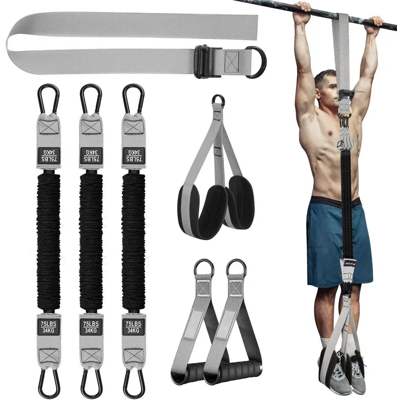 2024 OEM 150LB/240LB/300LB  Pull Up Assistance Bands, Heavy Duty Resistance Band for Pull Up Bar, Adjustable Weight/Size