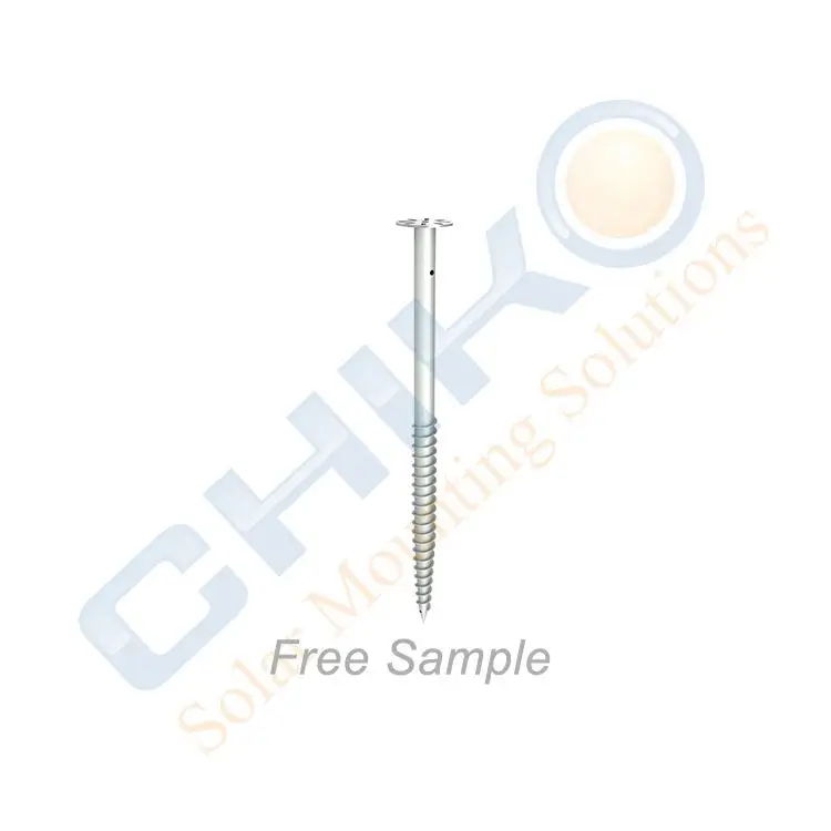 Ground screw pile for solar ground mounting system