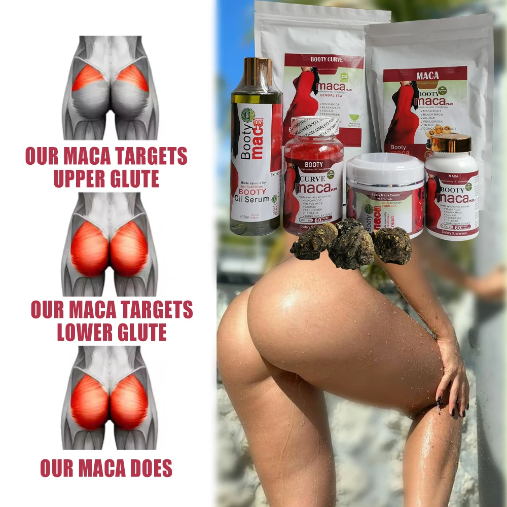 Buttock Booty Enhancement Set Private Label OEM/ODM Black Maca Root Hip Bigger Up Curvy Firming Lifting Butt Enlargement Set