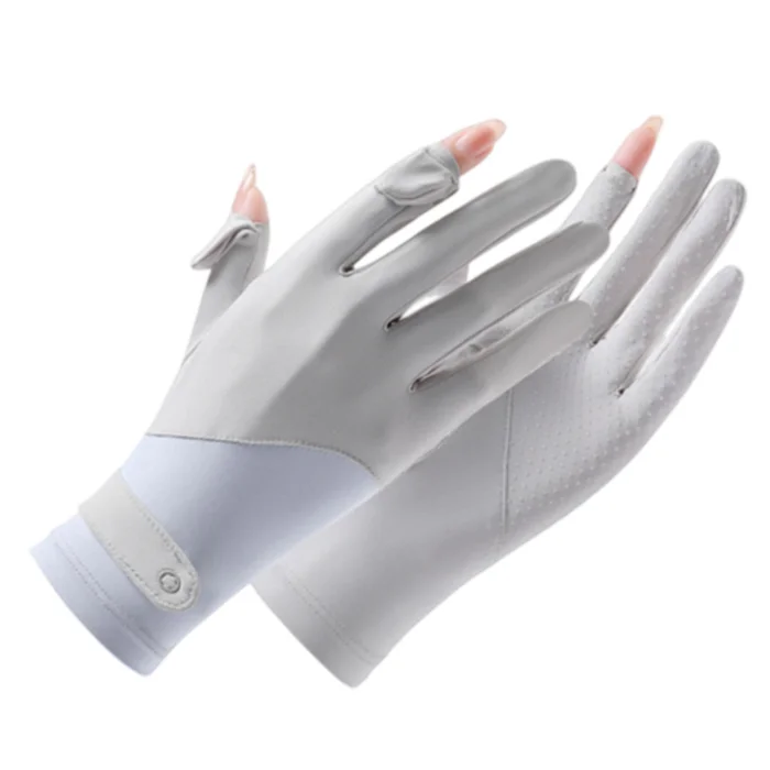 Пользовательские летние женские перчатки с защитой от УФ-лучей Дышащие Нескользящие шелковые солнцезащитные перчатки с защитой от УФ-лучей