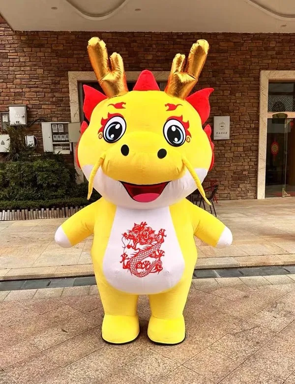 Hot selling 2024 year Chinese new year Mascot stuffed animal dragon mascot costume for adult dragon