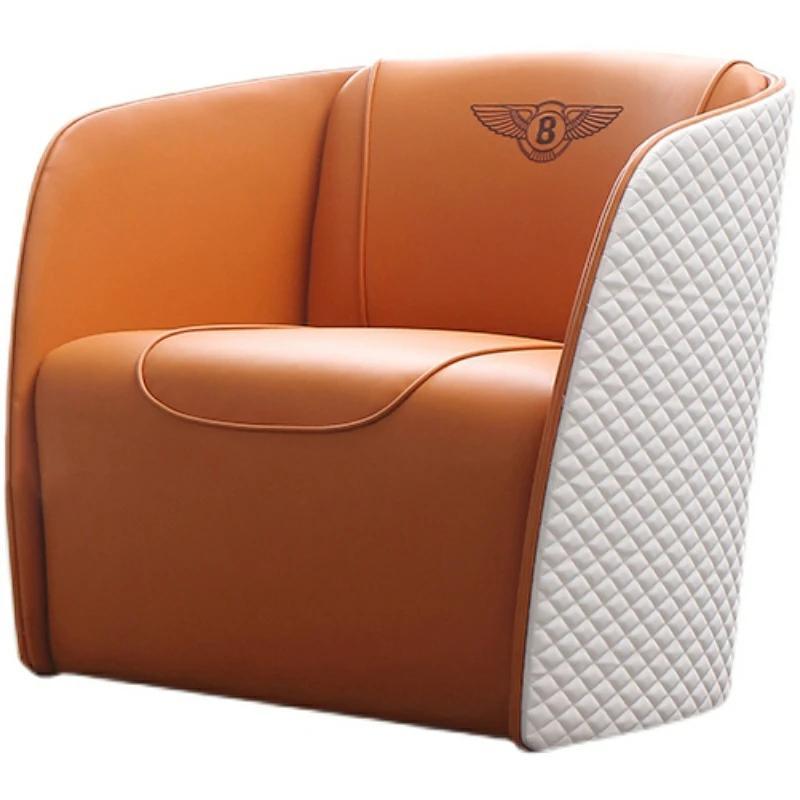 Modern design hotel leather lounge chair leisure living room luxury  leisure armchair