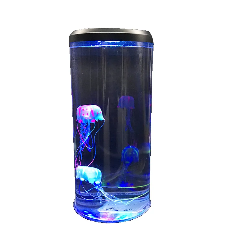 New Amazon Popular LED Color Changing Decoration Bedside Table Night  Novelty Aquarium Jellyfish Lamp For Kids
